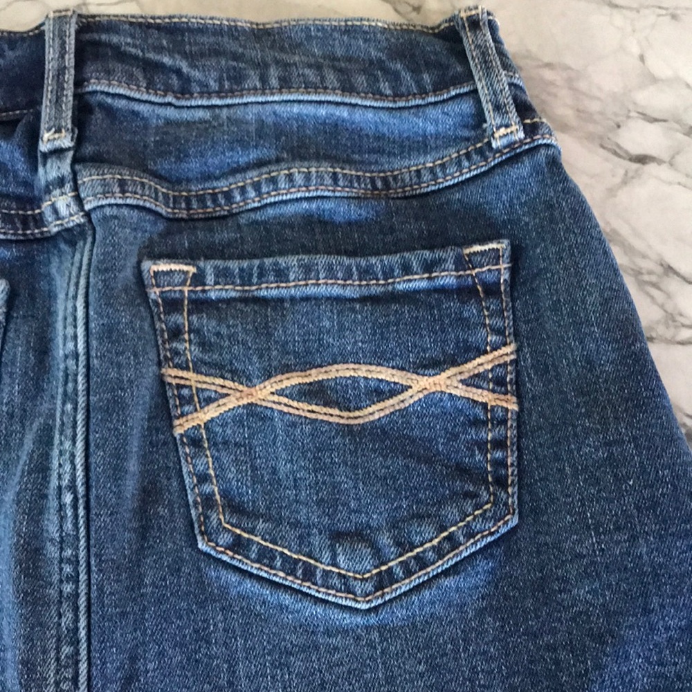 Abercrombie Kids Denim Skirt with Pink Floral Embroidery - Picture 6 of 8